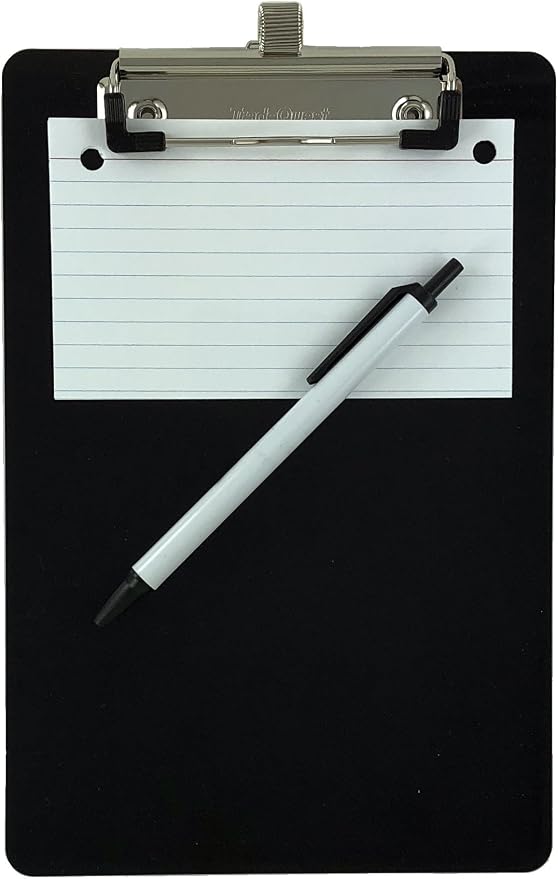 Trade Quest Small Memo Clipboard 6'' x 9'' Pen Holder Clip Plastic - Image 3