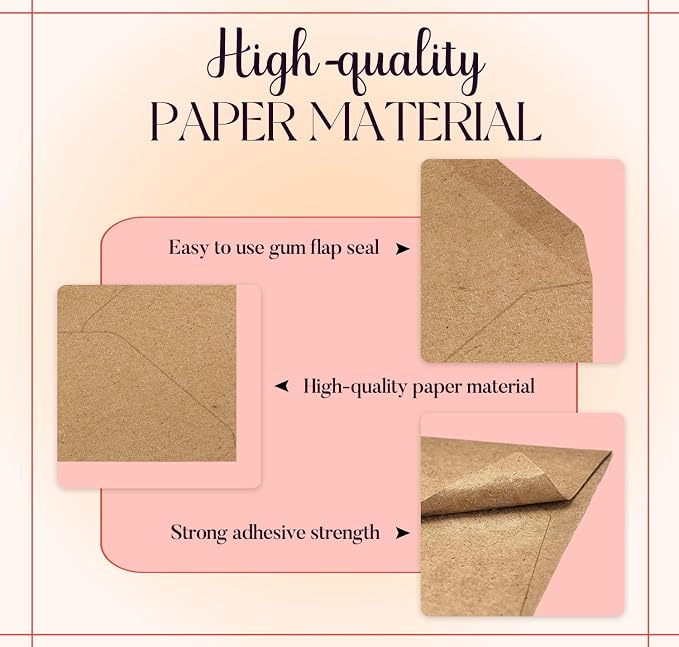ACSTEP 100PACK Kraft 5X7 Envelopes, Invitations, Greeting Cards Mailing - Image 6
