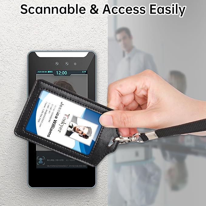 Teskyer 2 Pack Double Sided Clear Badge Holder - Image 3