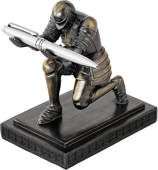 Amoysanli Executive Knight Pen Holder Decorative Resin Pen Holders by Amoysanli