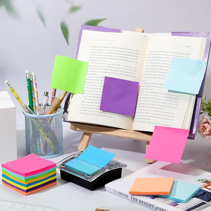 Meanplan 3 Pack Pop up Sticky Dispenser Note Holder Black Base - Image 6
