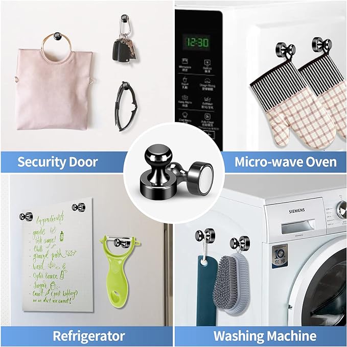 24Pack Black Fridge Magnet Refrigerator Magnets Strong Magnets for Whiteboard Lockers Fridge Office Classroom Kitchen Home Adults-DeskLoop Office