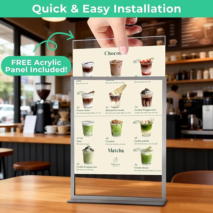 3pack Tabletop 5"x7" Metal Acrylic Sign Holder - Image 3