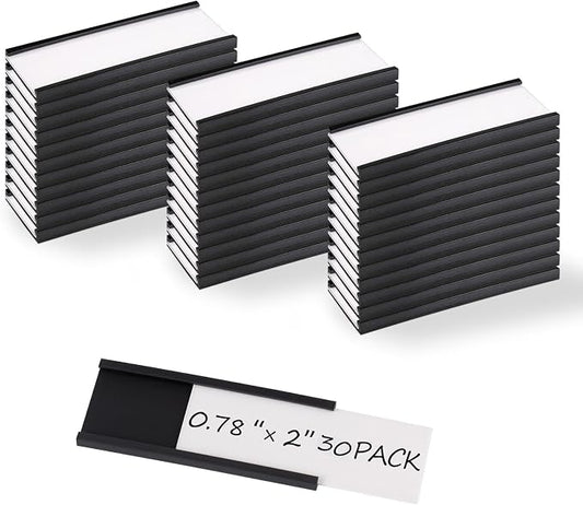 Realth C Channel Magnetic Label Holders 30 Pack 0.78" x 2" by Realth