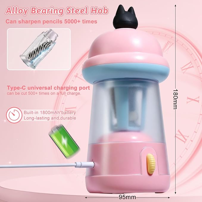 Rechargeable Electric Pencil Sharpener, 6-12mm Auto in & Out Fully Automatic - Image 7