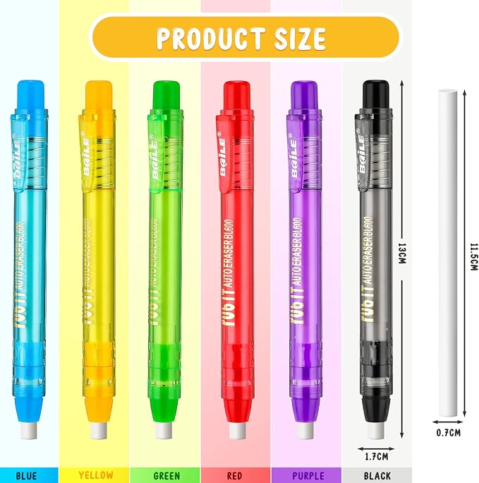 Crtiin 30 Pcs Retractable Erasers Pen Mechanical Eraser Pen - Image 2