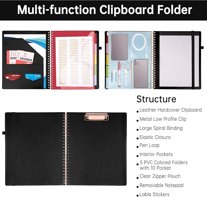HAUTOCO Spiral Leather Clipboard Folio - Image 3