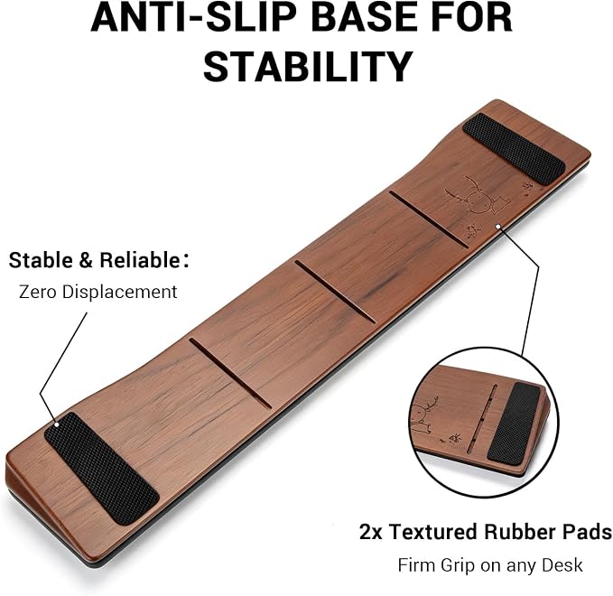 Keyboard Wrist Rest with Memory Foam Anti-Slip Rubber Base Ergonomic Wooden - Image 5