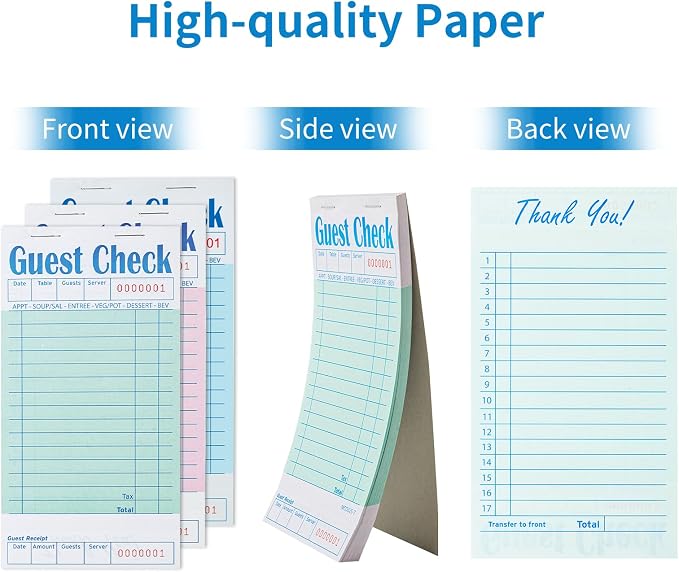 ZPARIK 24 Pack Guest Checks Books - Image 3