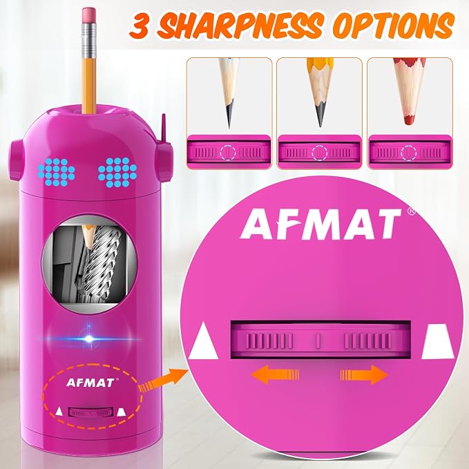 AFMAT Electric Pencil Sharpener, Fully Automatic Colored Pencil Sharpener - Image 4