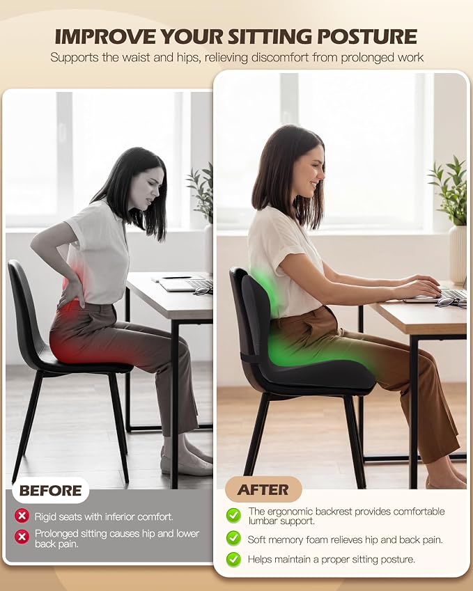 Office Chair Cushion for Tailbone & Low Back Pain Relief, Seat Cushions for - Image 3