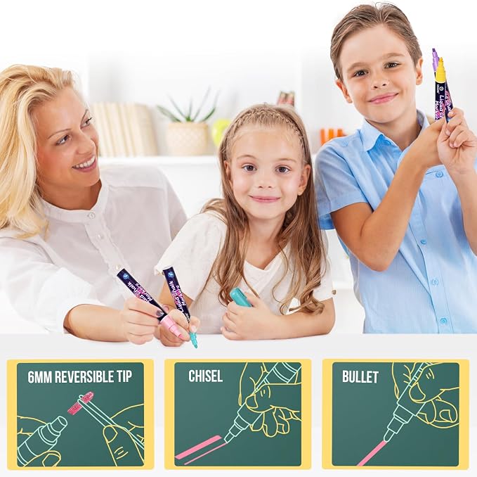 Chalk Markers - Pastel 8 Colors, Water-Based Non-Toxic Liquid Chalk Markers - Image 4