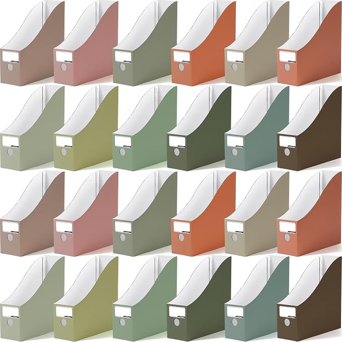 Colarr 24 Pcs Cardboard Magazine Holders 12 Colors Magazine Storage Box by Colarr