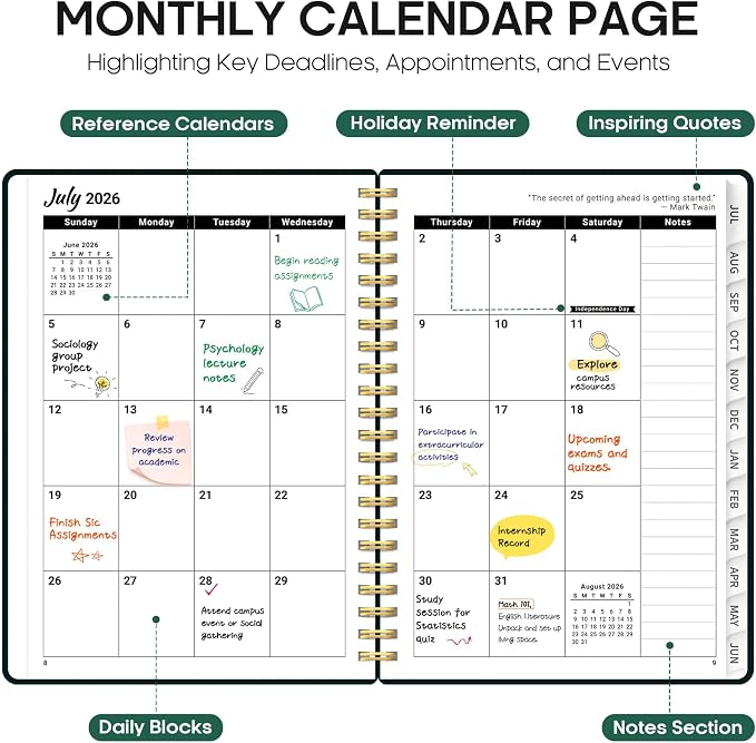 Planner 2026-2027, Academic Year Monthly and Weekly Calendar Planner, Jul 2026 - Image 2