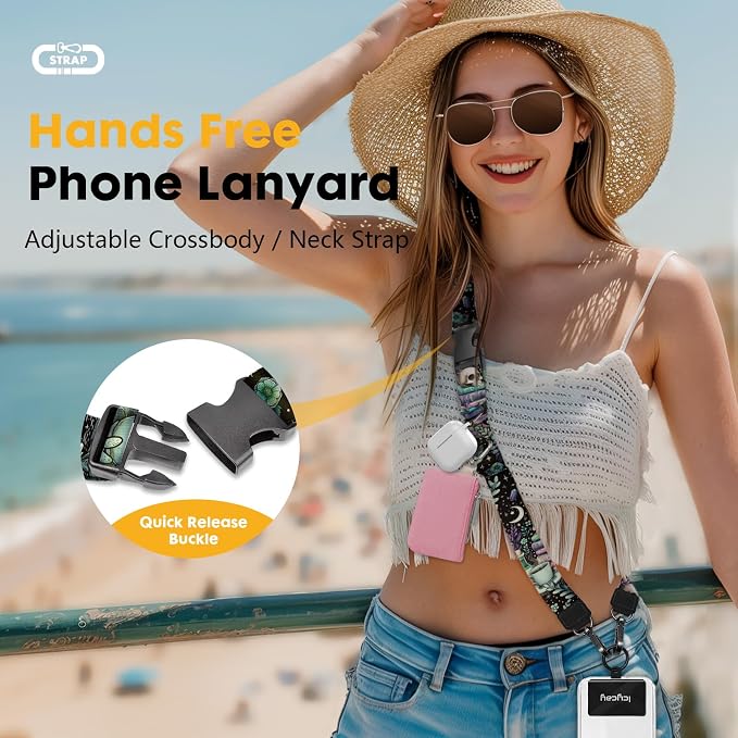 Icycay Phone Lanyard Crossbody, Gothic Skull Book Cell Phone Strap - Image 2