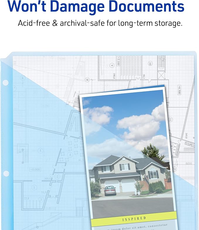Avery Binder Pockets for 3 Ring Binders, for 8.5" x 11" Documents, Acid-Free - Image 3