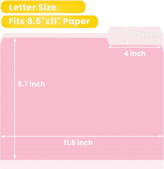 SUNEE File Folders, 150 Pack Manilla Folders 8.5 x 11, Colored File Folders - Image 2