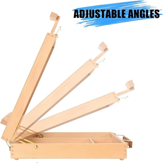 Art Supplies Box Easel Sketchbox Painting Storage Box, Adjust Wood Tabletop - Image 4