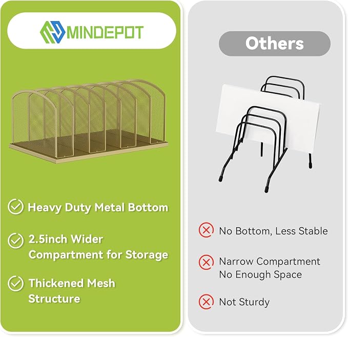Desk File Organizer Vertical 7 Sections Mesh File Sorter Paper Storage Organizer - Image 6