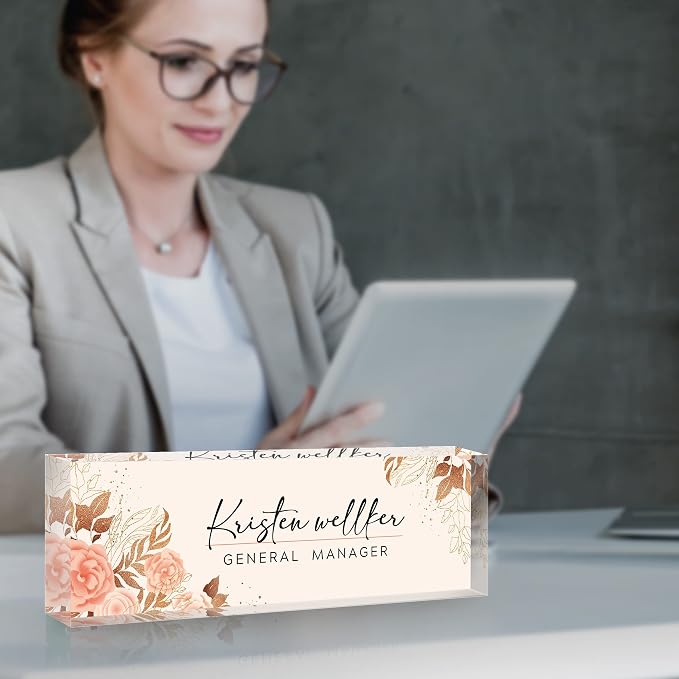 Personalized Office Name Plate for Desk, Custom Employee Appreciation Gifts - Image 2