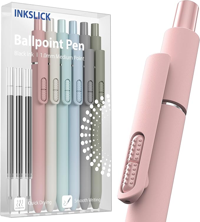 9 Pack Black Ballpoint Pens by INKSLICK