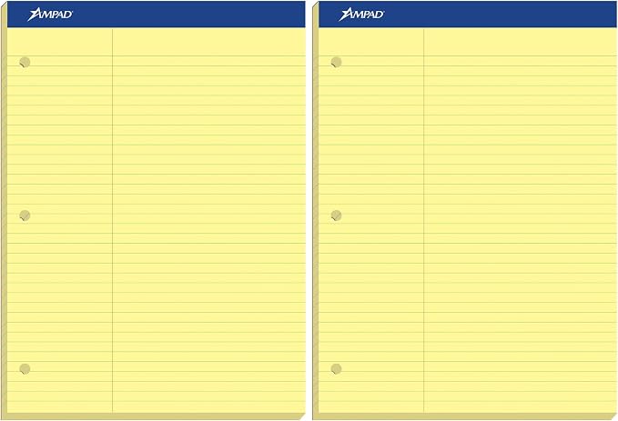 Ampad 20245 Double Sheets Pad, Law Rule, 8 1/2 x 11 3/4, 100 Sheets by TOPSProducts
