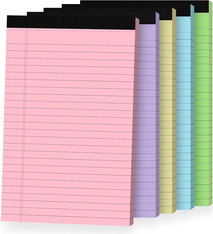 5pcs Small Note Pads, Colored Notepads 5x8 College Ruled Notebook, Writing Pads by Ciphyfee