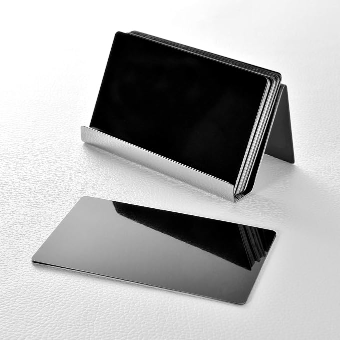 Maxdot 2 Pack Stainless Steel Business Cards Holders Desktop Credit Name Card - Image 5