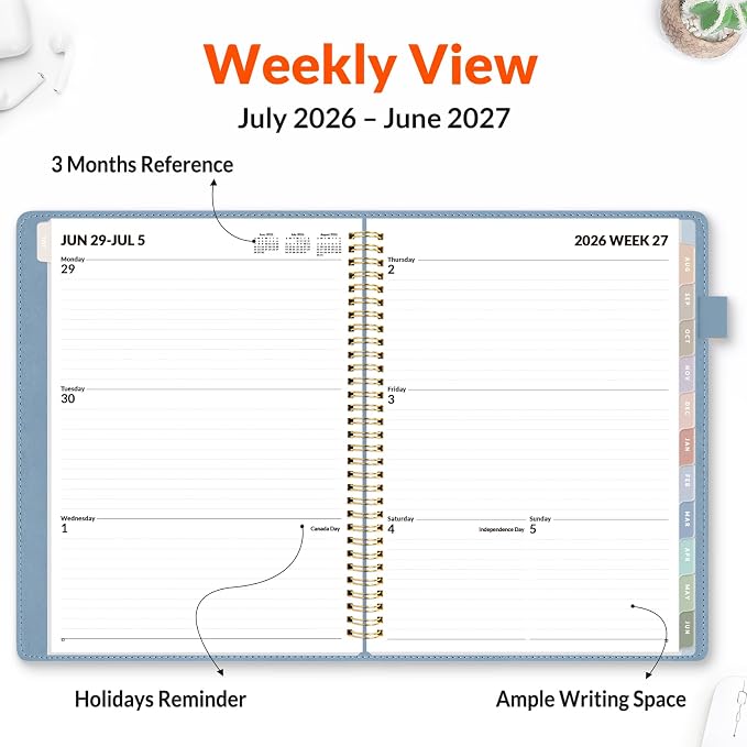 SUNEE 2026-2027 Weekly & Monthly Planner 9"x11.2" - Image 3
