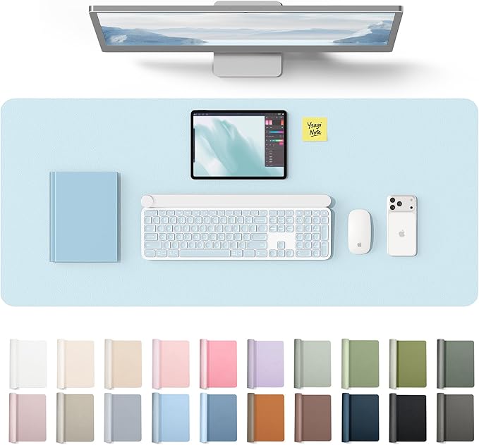 YSAGi Leather Desk Protector, Office Mat, Large Mouse Mat, Non-Slip PU Leather by YSAGi