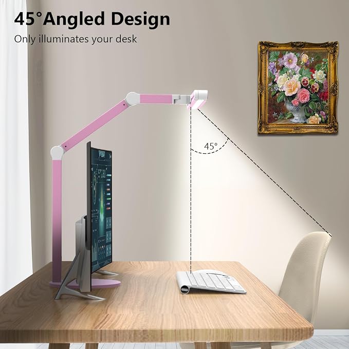 Micomlan Led Desk Lamp with Base, Adjustable Tall Architect Desk Light - Image 4