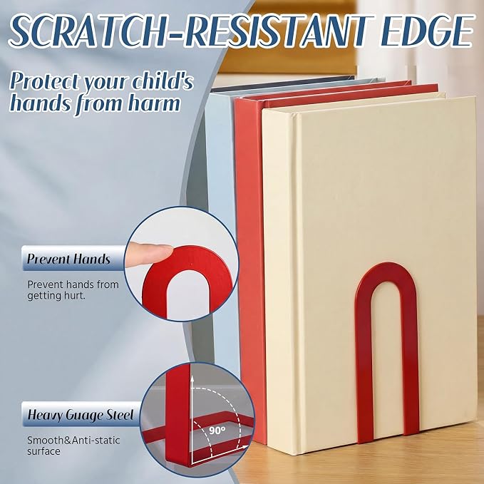 Chunful 12 Pcs Modern Metal Book Ends - Image 4