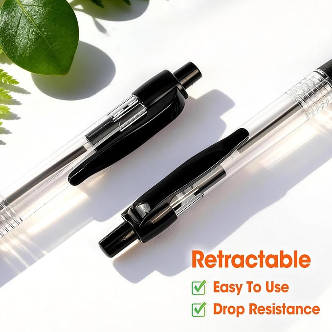 100 Pack Ballpoint Pens Bulk, Retractable Black Pens Ballpoint Medium Point 1mm - Image 4