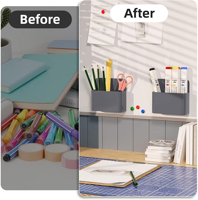 Mabrasse 2p Magnetic Dry Erase Marker Holder, Pen and Eraser Holder - Image 4