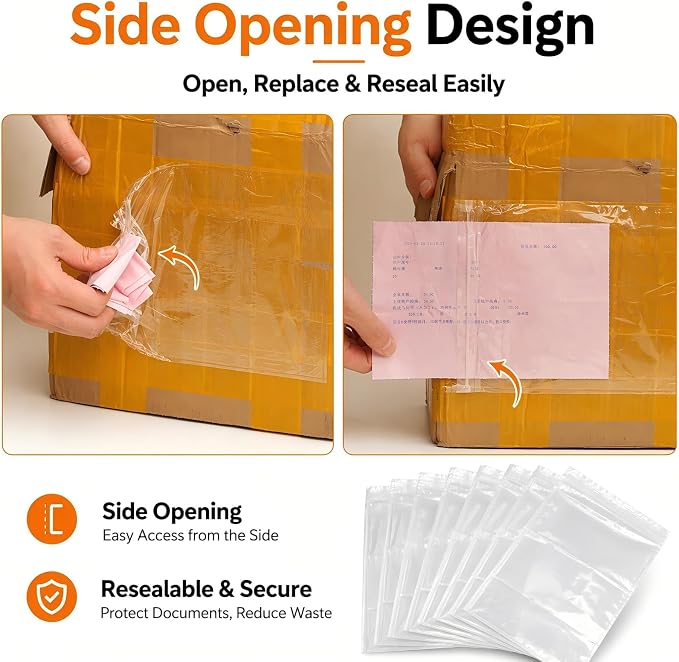 Packing List Envelopes 50 Pack 6.7" x 9.9", Side-Opening Packing Slip Pouches - Image 2