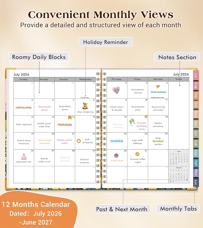 Academic Planner 2026-2027, Hardcover Weekly and Monthly Calendar Planner from - Image 2