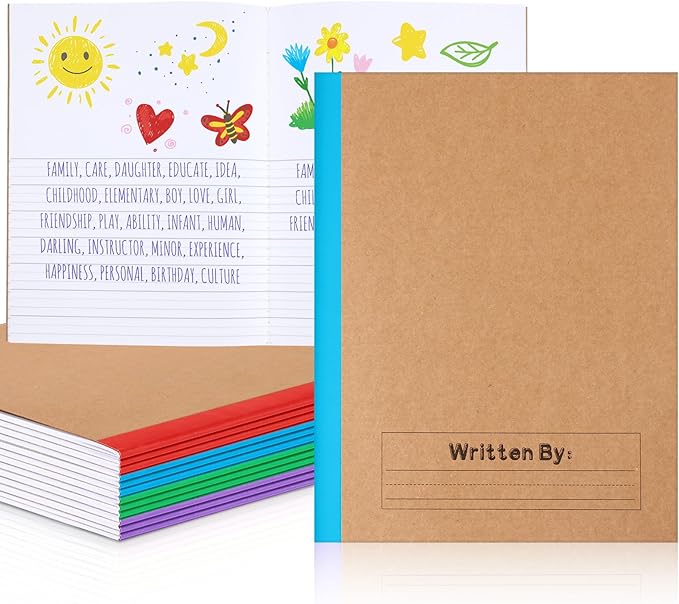 Henoyso 10 Pcs Primary Composition Notebook 9 3/4 x 7 1/2 Inch Kids Journal, Back to School Supplies, K-2 Primary Writing Notebook for Kids Student Draw and Write Story Journal (Fresh Color)-DeskLoop Office