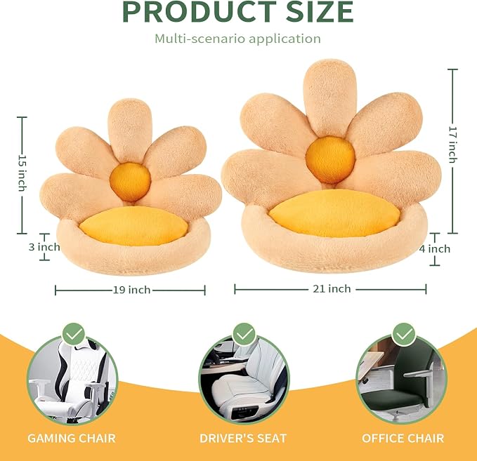 Ditucu Flower Shape Chair Pillow Cute Seat Cushion 19 inch Comfy Lazy Sofa - Image 3