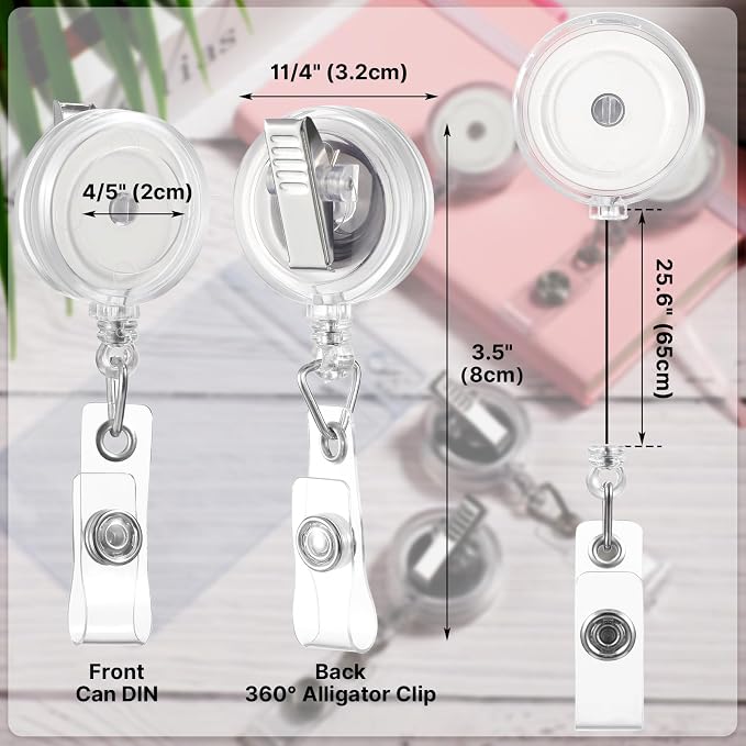 Zonon 50 Pcs Retractable Badge Holder Reels - Image 2