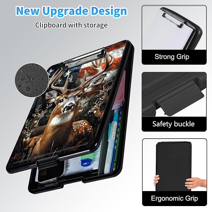 Clipboard with Storage, A4 High Capacity Clip Boards 14.4 x 9.6, Heavy Duty - Image 3
