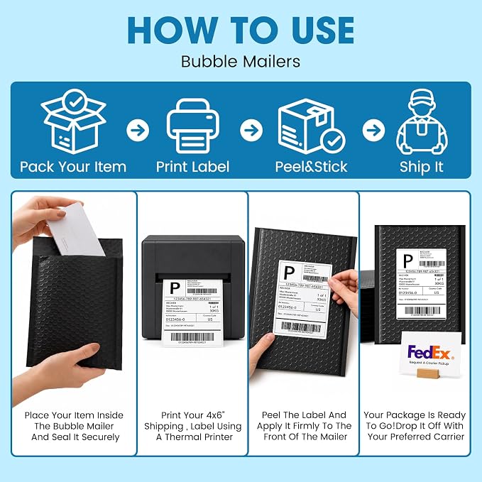 Fuxury Thermal Labels 4x6 4000 Labels Fanfold Direct Shipping Label - Image 7