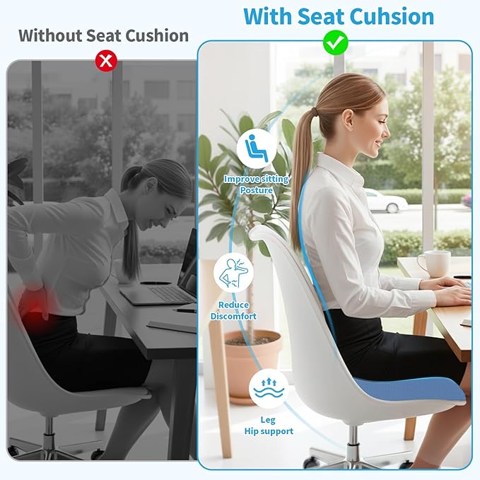 TranquilRelax XLarge Seat Cushion, Memory Foam Cushion - Image 6