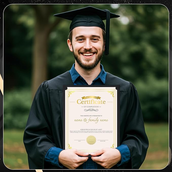WSICSE 72 Pcs Certificate Kit, Includes 24 Pcs Black Certificate Holders & 24 - Image 6