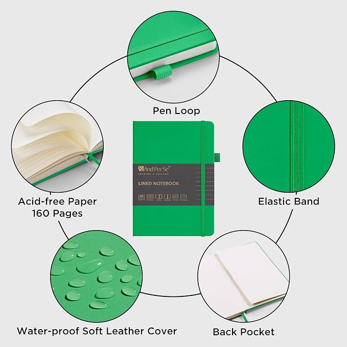 &And Per Se Lined Journal Notebook, 160 Pages, A5 5.7 x 8 inches College Ruled - Image 5