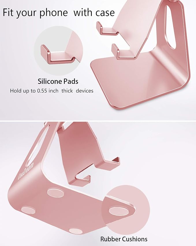 CreaDream Adjustable Cell Phone Stand, Phone Stand, Aluminum Desktop Stand - Image 5