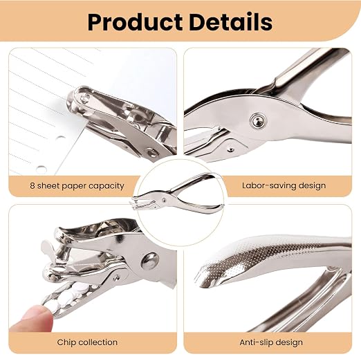 17 Pcs 1/8 Inches Hole Punch Circle Shaped Hole Puncher Single Hole Paper Punch - Image 3