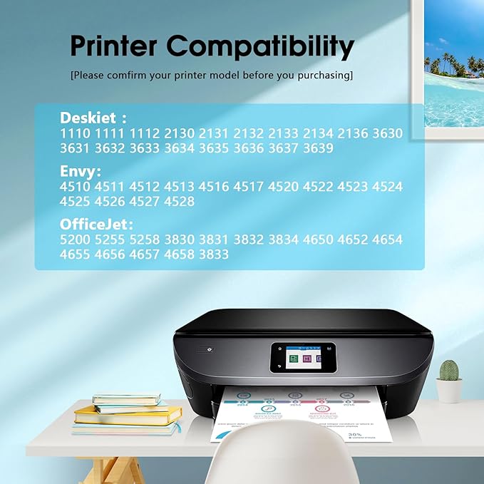 63XL Ink Cartridge Combo Pack Compatible for HP Ink 63 XL Works with HP DeskJet 1112 2100 3600 Series, Envy 4500 Series, OfficeJet 3800 4600 5200 Series (Black, Tri-Color)-DeskLoop Office