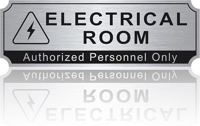 Electrical Room Sign for Business Door，Self-Adhesive Durable Brushed Silver by LUHIMO