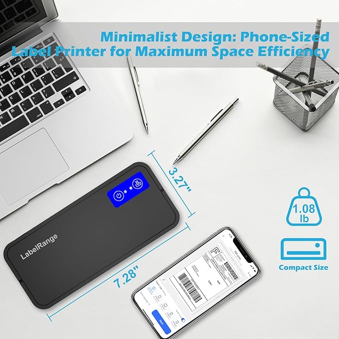 Bluetooth Thermal Label Printer for Mac, Windows, Phone, Tablet, Wireless 4x6 Shipping Label Printer for Shipping Packages, Support USPS, Ebay, Amazon, Pirate Ship-DeskLoop Office