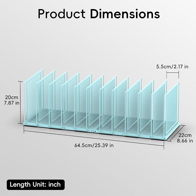 File Organizer for Desk, 11-Section Vertical File Sorter, Paper Holder - Image 3